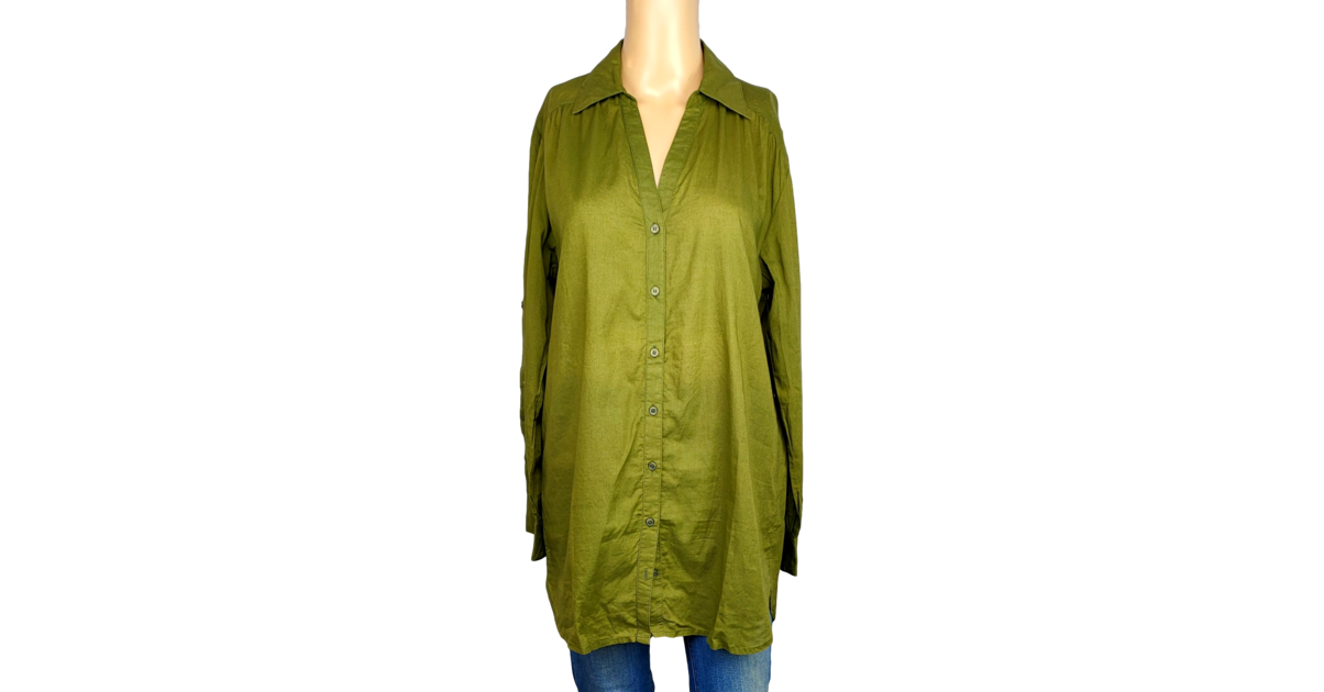 Chemise H&M Verte – Taille M (38), Occasion Très Bon état, Style Décontracté